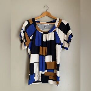 Diane Von Furstenburg Women's Size 2 Scoop Neck 100% Silk Top Shirt  Blouse